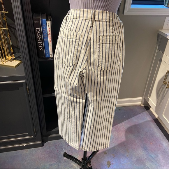 J. Crew Slim Wide Leg Striped White Jeans – Size 24P - Picture 11 of 12